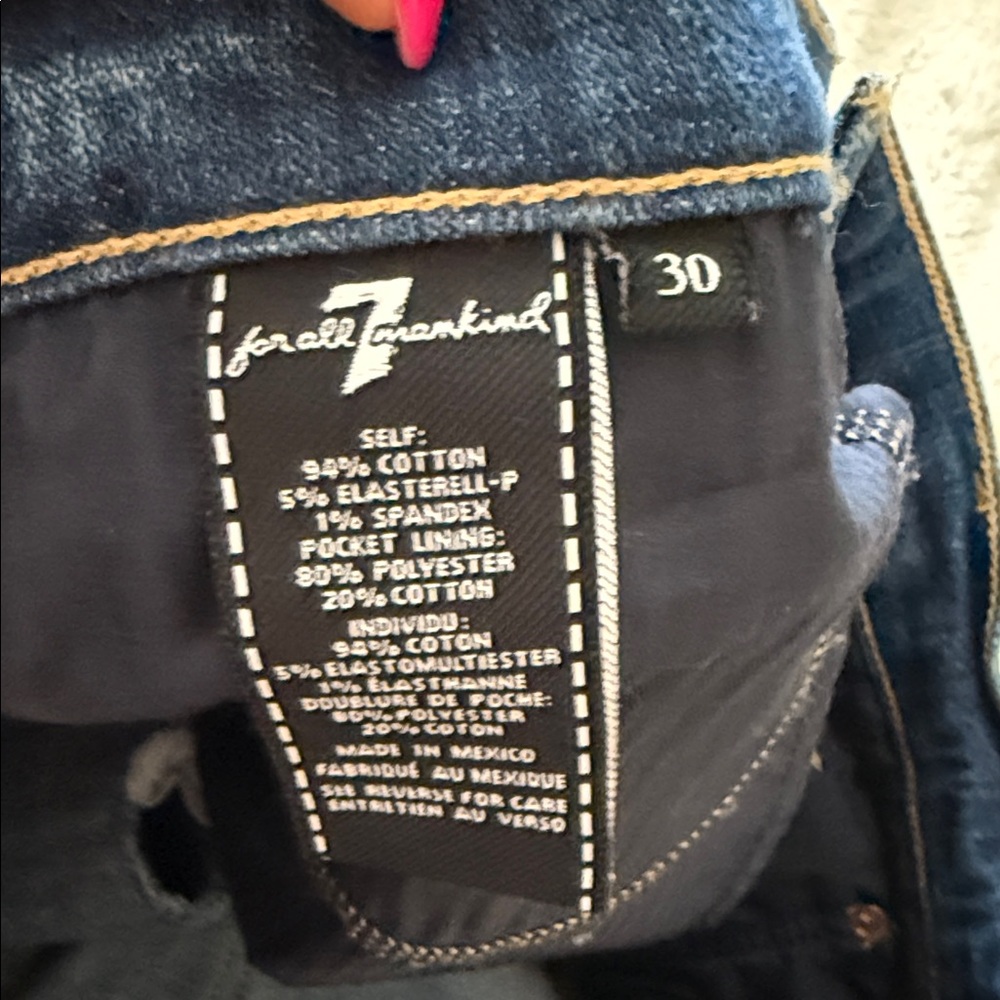 7 for all mankind Women's Blue Denim Shorts - 30 - Picture 4 of 4